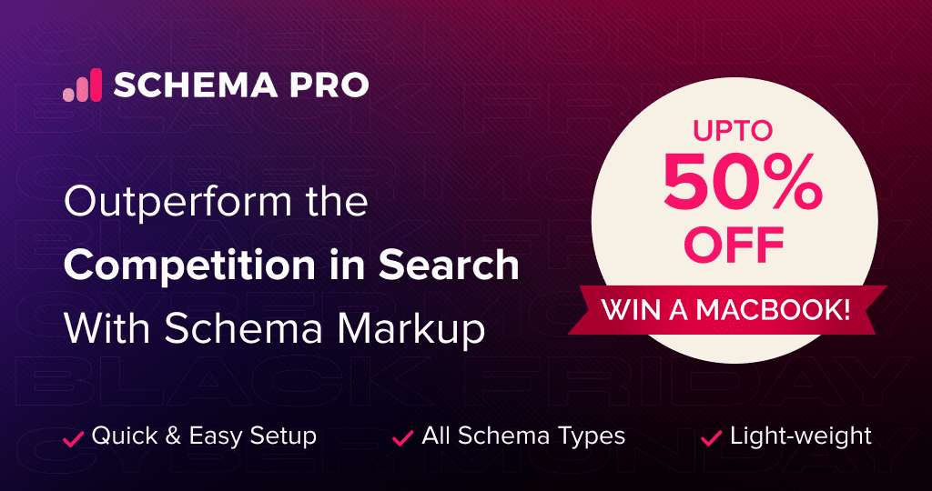 Schema Pro Black Friday Cyber Monday